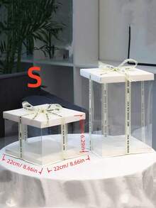1pc Party & Holiday Gift Box, 1-Tier, 2-Tier, 3-Tier Gift Storage Box,Christmas - White - View 9