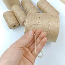 Natural Jute Twine String Roll Hemp Rope For DIY Craft Gift Wrapping, Brown Burlap Cord Rustic Wedding Decoration Macrame Gardening Packaging, Farmhouse Vintage Handmade Ribbon For Christmas Holiday Card Tag Mason Jar Home Decor Party Favor Supply - Camel - View 11