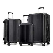 PC Hard Shell Luggage Suitcase With Cup Holder 20 Inch Cabin 24 Inch Medium 28 Inch Large Zip Free Aluminium Frame TSA Lock 3 Piece Luggage Set Black - Black - View 14