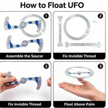 UFO Floating Magic Prop, Invisible Thread Flying Saucer Illusion Toy, Simple Close-Up Magic Trick For Magicians, Party And Street Performance - Multicolor - View 4