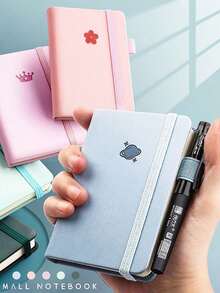 4/2/1pc Fresh Macaron Color Pocket Notebook, Rectangular Portable Small Notebook Design, Elastic Band + Pen Holder Design, Carry-On Recording And Memo Writing, Student Portable Notebook, Travel Journal, Office Pocket Memo, Girly Creative Gift, Daily Carry-On Note, All-Season Stationery - Multiple Styles - View 2