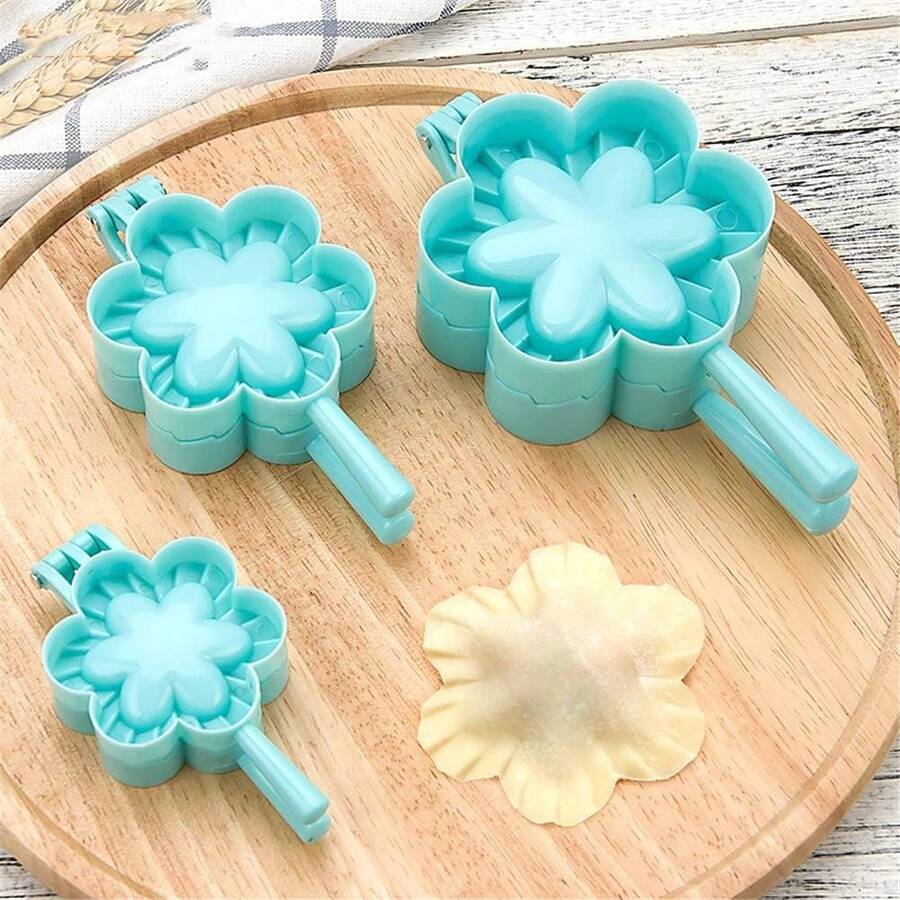 Ravioli Maker Set,3 Pack Plastic Pierogi Dumpling Maker Wrapper Pastry Dough Press Pie Press Mould Pastry Crimpers, Dumplings Kitchen Cooking DIY Tool, Flower Shape, - View 1