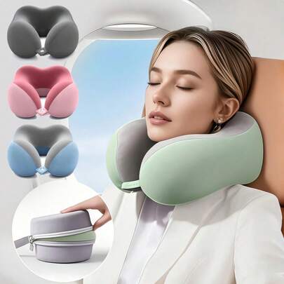 U-Shaped Soft Travel Neck Pillow Memory Foam Nap Pillow For Head Support Portab…
