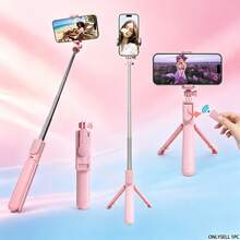 1pc Portable Foldable Selfie Stick Tripod With Detachable Wireless Remote, Telescopic 360° Horizontal/Vertical Phone Holder For Smartphone, Selfie/Video/Photography/Live Streaming/Vlogging, Phone Stand Photography Tool - View 2