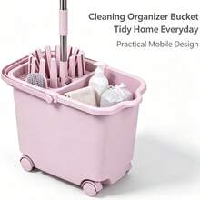 15L Rolling Plastic Storage Bin With Drain Rack, Narrow Gap Household Organizer Cart - A - View 6