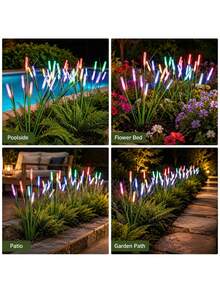 1/2/4pcs LED Solar Powered Reed Garden Lights, Outdoor Stake Lights, Lawn Landscape Lighting Decorative Lights, Suitable For Pond, Patio, Yard, Pathway - One Size Fits All - View 7