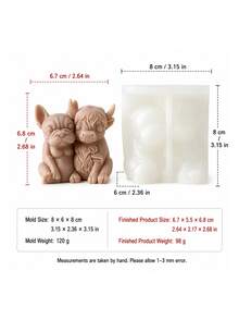 蠟燭模具－3D擁抱動物矽膠蠟燭模具，可重複使用 DIY 香氛蠟燭／手工皂／樹脂裝飾模具 - 蠟燭矽膠模具 - View 11