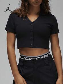 Nike/Jordan Women's Sports Fashion Short Sleeve Knit Top FN5397-010 - FN5397-010 - View 1