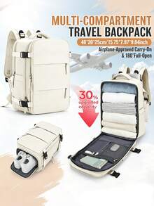 大容量 25L 登機背包,符合航空標準的旅行袋,14-15.6 吋筆電包含乾濕分離,防水旅行背包適用於男女,短途旅行商務通勤學校包,多隔層輕量耐用透氣多功能 3-5 天旅行行李袋,可直接登機無需託運,百搭休閒背包,多色可選 - 彩色 - 查看 3
