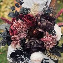 1/3PCS Artificial Eucalyptus Stems Bouquet White Faux Silk Eucalyptus Leaves With 4 Branches Real Touch Leaf Stem For Vase Wedding Home Party Decor Table Centerpiece DIY Flower Arrangements - Black - View 6
