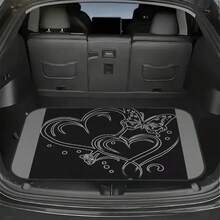1PC, Non-Slip Fashionable Car Trunk Mat, Heart Butterfly Pattern Design - Durable Polyester Material, Keeps Trunk Dry And Clean, Adds Personalized To Your Car Interior, Car Trunk Protective Mat, Perfect For Storage And Decoration. - Heart Butterfly - View 2
