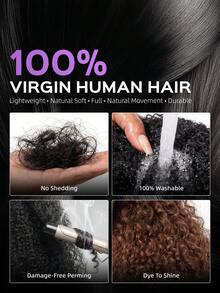 MEGALOOK 3 In 1 Half Wig Deep Curly 100% Human Hair Wig Invisible Hairline Wear Go Upgrade Headband Wig Updo Down Style Hairpiece Beginner Friendly Natural Color - SNatural - View 8