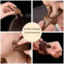 2pcs Small Snail Nose Massage Comb Wooden Nose Scraper Gua Sha Facial Eye Round Head Push Massage Tool - Multicolor - View 6