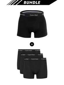 Calvin Klein [حزمة] سراويل داخلية رجالية ميكرو ستريتش + 3 عبوات سراويل داخلية رجالية ميكرو ستريتش - أسود + أسود - مشاهدة 1