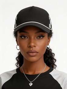1pc Adult Versatile Two-Tone Plaid Trucker Hat, Casual Lightweight Breathable Versatile Women's Outdoor Hat, Suitable For Spring/Summer Daily Commute, Outdoor Outings, Hiking, Camping And Other Scenarios, Suitable As A Gift, Women's Hat, Beach Hat, Beach Accessory, Beach, Travel Essential, Sun Hat - Multicolor - View 3