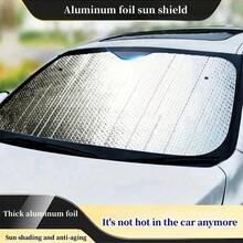 Easypie Selection 130 X 60cm Car Sun Shade, UV Protection & Heat Insulation, Front Windshield Sunshade, Automatic Retractable Windshield Cover, Light-Blocking Reflective Sunshade - Silver - View 3