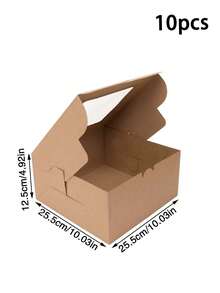 5 Pieces Or 10 Pieces Square Bread Boxes With Windows, Suitable For , Pastries, Chocolates, Cookies, Parties, Birthday Parties, Weddings, And Christmas. - View 15