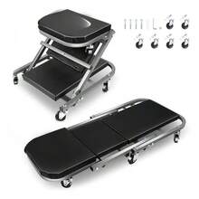 Cama deslizante de 36 pulgadas para mecánico con 6 ruedas, capacidad de carga 150kg, plataforma robusta ergonómica para reparación automotriz en garaje y taller mecánico - por defecto - Ver 1