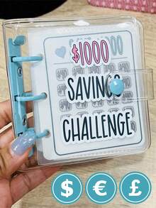 1000 Savings Challenge Binder Envelope Savings Challenge Binder Reusable Mini Budget Book Home Office Back To School Travel Essentials - Multicolor - View 10