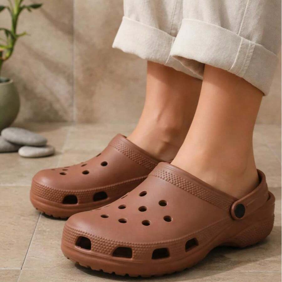 Women's Adult Slippers With Pendants Light And Soft Nyc Shoes Simple Flowers Rhinestone Beach - 巧克力巴布什 - 查看 1