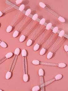 100/50/10 piezas de varillas aplicadoras de esponja de doble punta, varillas de esponja para sombra de ojos rosa con mango con purpurina, herramientas desechables para maquillaje de sombra de ojos y arte de uñas - Multicolor - Ver 5