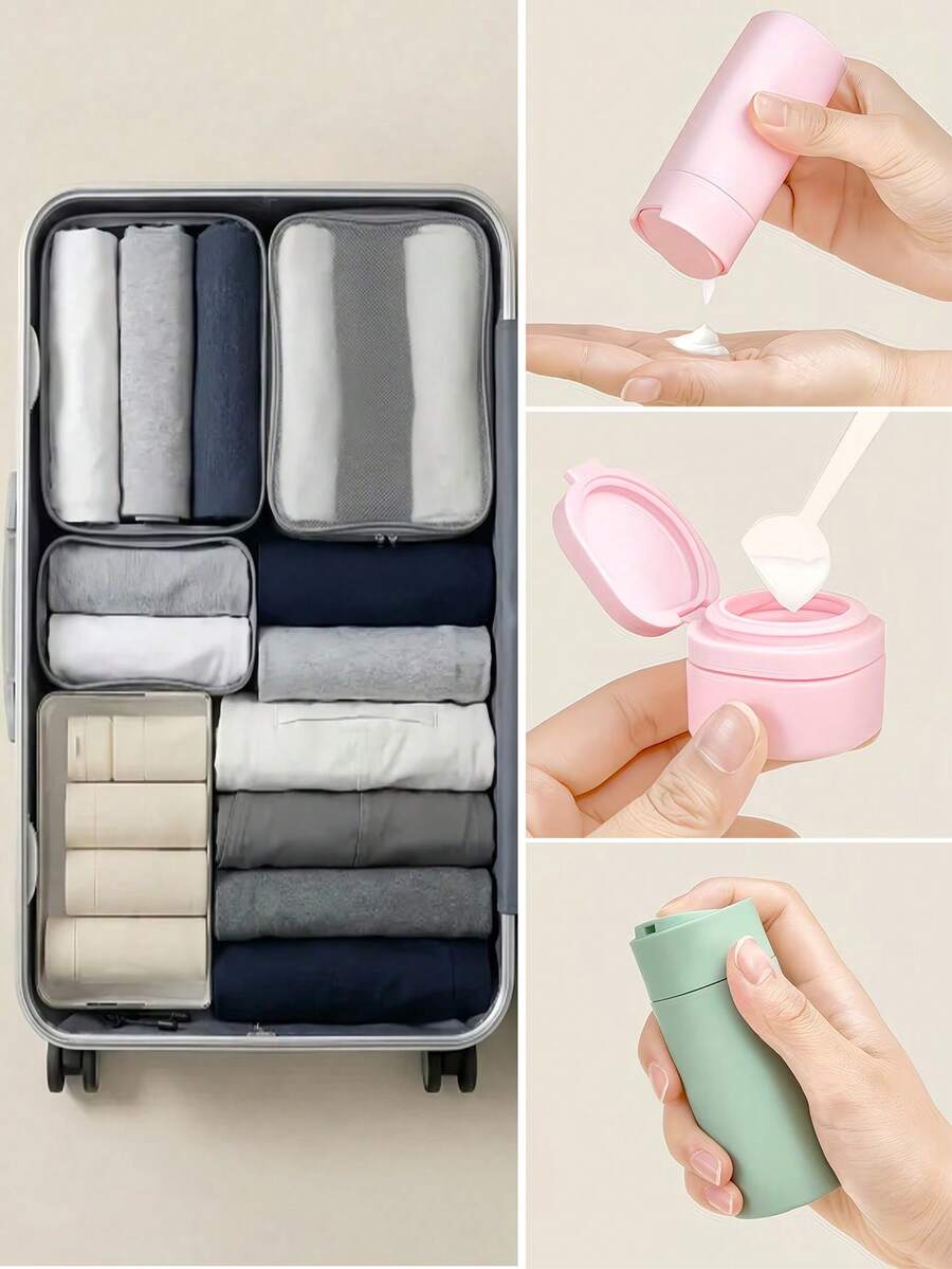 6pcs/Set 15ml/50ml/80ml/100ml Nordic Color Cosmetic Refillable Travel Bottles For Shampoo,Lotion, Body Wash, Cream(Free 1pc Label Sheet Included)
