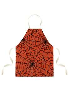 1PC Halloween Series Pattern Single-Sided Printed Apron, Unisex Home Kitchen Halter Tie Apron, Home Decor Kitchen Cooking Anti-Stain Apron - Multicolor - View 8
