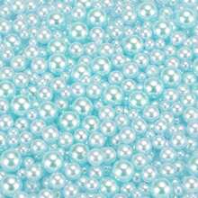 1580 piezas de perlas sin agujero de 3-10mm, decoración DIY, materiales para hacer joyas DIY, manualidades DIY, se usa para relleno de jarrones, hacer joyas, bodas, ceremonias, centros de velas flotantes, fiestas de cumpleaños, decoración del hogar - Celeste - Ver 4