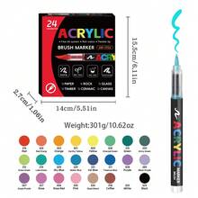 12-418色丙烯顏料筆，軟尖液體墨水筆，混色套裝，防水疊色DIY塗鴉繪畫藝術筆，返校季 - 彩色 - 查看 19