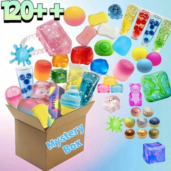 WPETLE 1pc Children Surprise Mystery Box Squishy Fidget Toys, Kids Soft TPR Stress Squeeze Sensory Toy Assortment With Multiple Cute Shapes, Perfect Gift For Child Boys Girls, Party Favors, Classroom Prizes