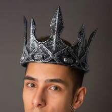 1 pièce/Couronne de Roi Vintage Accessoire de Costume d'Halloween, Couronne de Reine Roi Corbeau Vintage Sombre Cosplay Jeu de Rôle, Parfait pour Fête Déguisement de Vacances - se déguiser - Voir 7