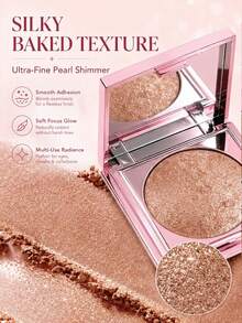 Pudaier Multi-Use Baked Highlighter Powder Ultra-Fine Pearl Shimmer Face Highlighter 3D Stereoscopic Glow For Eyes, Cheeks & Body Long-Lasting Silky Blendable Makeup For Everyday Party & Bridal Makeup - 07 - View 4