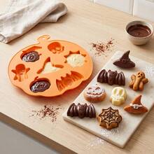 1pc Pumpkin & Spider Web Shaped Silicone Baking Mold, Multi-Purpose Silicone Mold For Chocolate, Mousse, Pudding, Jelly, Reusable DIY Cake Decoration Accessory, Ideal Home Kitchen Handmade Supplies For Daily Gatherings And Baking Parties - Multicolor - View 3