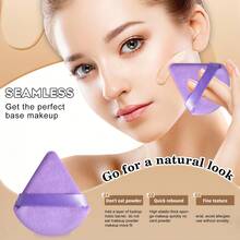 10 PCS Taro Purple All-In-One Beauty Tool Set, Mini Teardrop Makeup Sponges, Heart Cushion Puffs, Triangle Velvet Puffs, Foundation Setting & Cleaning Kit - Multicolor - View 9