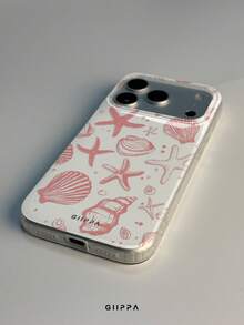 1pc Pink Ocean Pattern Design, Phone 17 Pro Max Phone Case, Compatible With Phone 16 Pro Max, 15 Pro Max, 14 Pro Max, Korean High-End Fashion Fun Phone Case, Compatible With 11/12/13/14/15/25 Pro Max Plus, Elegant Design Suitable For Men And Women, Perfect Gift For Girlfriend On Christmas, Valentine's Day, Easter, Wedding Season And Birthday! - Multicolor - View 4