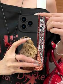 隼鳥肖像圖案手機殼，適合作為生日與聖誕禮物送給情侶、女性、女兒、男朋友、女朋友及青少年女孩 - 彩色 - 查看 2