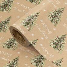 1 Roll Christmas Wrapping Paper With Christmas Tree, Hedgehog, Fox, Bear And Various Animals, 43x500cm(17x197in), Featuring Snowflakes, Snowman, Christmas Reindeer, Snow House, Paw Prints, Suitable For Christmas, Halloween, Family Gathering, Birthday Party Gift Wrapping - View 21