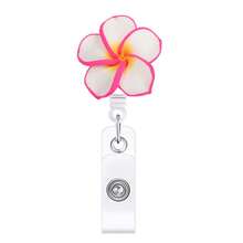1pc Plumeria Retractable Badge Reel Clip For Doctors, Nurses And Staff - Multicolor - View 8