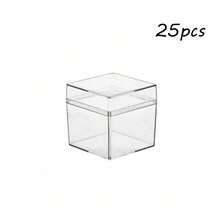 20 piezas Cajas de regalo con tapa transparente, cajas de embalaje de regalo a juego vacías, cajas cuadradas de almacenamiento y exhibición de joyas, cajas de almacenamiento de joyas multifuncionales adecuadas para accesorios, alimentos y dulces para exhibición en el hogar - 5*5*5 cm - Ver 16