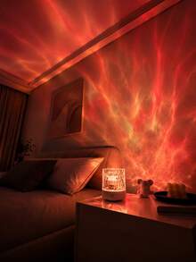 1 Stück Wasser Wellen LED Projektionsleuchte, USB Fernbedienung Atmosphärenlampe, Schlafzimmer Wohnzimmer dekorative Schreibtischlampe, Heim Party kreative ästhetische Beleuchtung, romantische kleine Beleuchtungsarmaturen - Wasserkräuselung - Übersicht 4