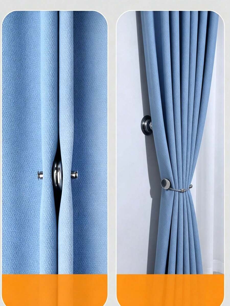 1 Set Magnetic Curtain Tiebacks, Detachable Curtain Tie-Backs, Suitable For Bedroom, Living Room Decoration - A - View 1