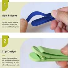 1pc Reading Bookmark | Automatic Page-Turning Tracking Function | Innovative Soft Silicone Portable Fashion Minimalist Multi-Functional Bookmark Clip, Can Be Used As Backpack, Item Transport Tool, Suitable For Versatile, Travel, Office Supplies - Multicolor - View 6
