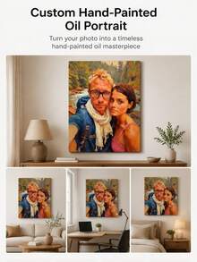 Custom Oil Painting Finished Hand-Painted Portrait, Person, Pet, Wedding Photo, Landscape, Decorative Painting, Engineering Painting - Multicolor - View 7