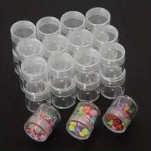 1/10/20/30/50/100pcs Mini Transparent Cream Jars, 3g/5g/10g/15g/20g, Empty Plastic Cosmetic Containers, Transparent Sample Bottles, Eyeshadow/Lip Balm Containers, Travel Essential Sample Cosmetic Jars, Optional Dispensing Spoon, Empty Mini Bottles, Suitable For Thanksgiving, Halloween And Christmas - Multicolor - View 10