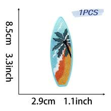 1pc Blue Summer Sequin Iron On Patches Tropical Beach Ocean Embroidered Applique Pink Patches For Hats, Clothes, Bags, Jackets, Backpacks, Vacation Decor - Blue - View 13