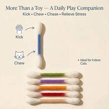 3pcs/1pc Interactive Cat Teaser Wand, Suitable For Indoor Boredom Relief, Teeth Chewing Rope, Large Interactive Cat Kicker Toy, Game Lover Gift Accessory - Multicolor - View 6
