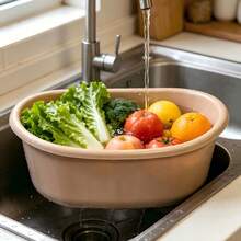 Multi-Specification 12/20/30L Thickened Plastic Washing Basin, Large Capacity With Random Color, Drop-Resistant And Easy To Clean, Kitchen Vegetable Washing Basin, Suitable For Household Fruit And Vegetable Cleaning And Bathroom Sundries Soaking - Multiple Specifications - View 3