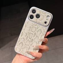 1pc Leopard Print Gold PU Leather Pattern Classic Anti-Drop Soft Phone Case Compatible With Apple 17Pro/17/Air/17Promax/11/12/13/14/12 Pro Max/16 Pro/15 Series Lens Protection, Holiday Gift, Series Phone Case - Multicolor - View 2