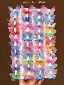 20pcs Random Color Butterfly Hair Clips, Sweet Style Hair Accessories Suitable For Daily Wear - Multicolor - View 5