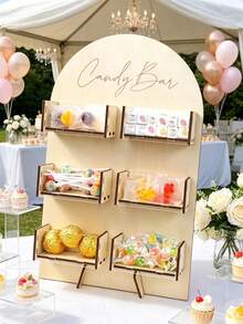 1 Set Wooden Candy Display Stand, Birthday Party Candy Rack, Wedding Decoration Dessert Stand, Bridal Shower Donut Rack, Dessert Table Decoration Dessert Display Stand, Wooden Lollipop Display Rack, Chocolate Rack, Baby Shower Cake Stand, Cupcake Rack, Anniversary Decoration Food Display Stand, Birthday Party Table Centerpiece Decoration, Party Dessert Storage Rack, Kitchen Cooking Rack, Birthday Party Supplies, Party Gift Rack, Birthday Gift, Home Decor, Room Decor, Party Favors - Wood Color - View 6